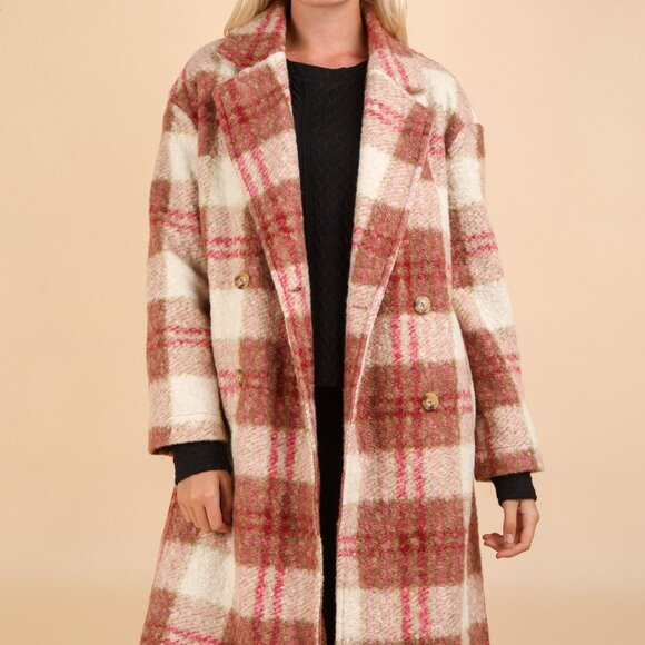 Oversized Plaid Fluffy Coat - Picture 3 of 4